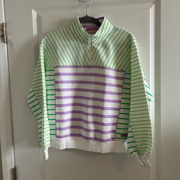 Scotch & Soda Stripped Relaxed-Fit Half Zip Sweater - Picture 8 of 8